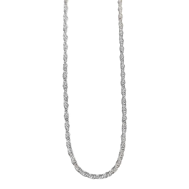 Cadena Cordon Tupido Enroscado 45cm Plata Fina 925