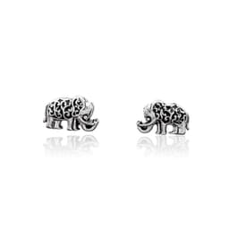 Aros Elefante Envejecido Plata Fina 925