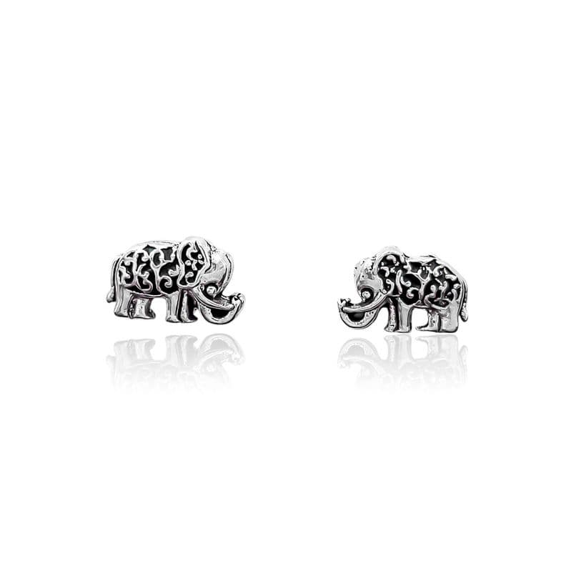 Aros Elefante Envejecido Plata Fina 925