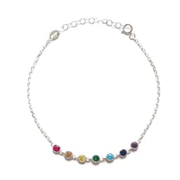 Pulsera Circon Redondo Colores Plata Fina 925