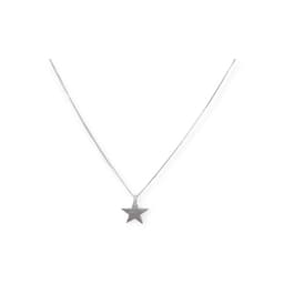 Collar Estrella Plana Cadena Veneciana Plata Fina 925