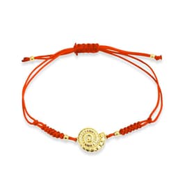 Pulsera Caracol Enchapado Oro 18K Cordon Rojo