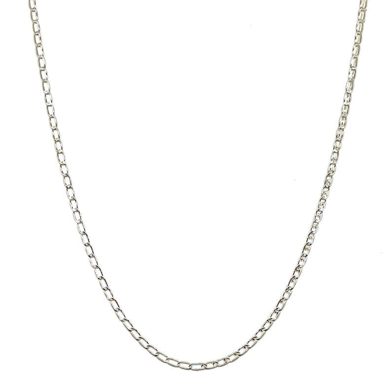 Cadena 60cm Eslabon Alargado 4x2mm Plata Fina 925