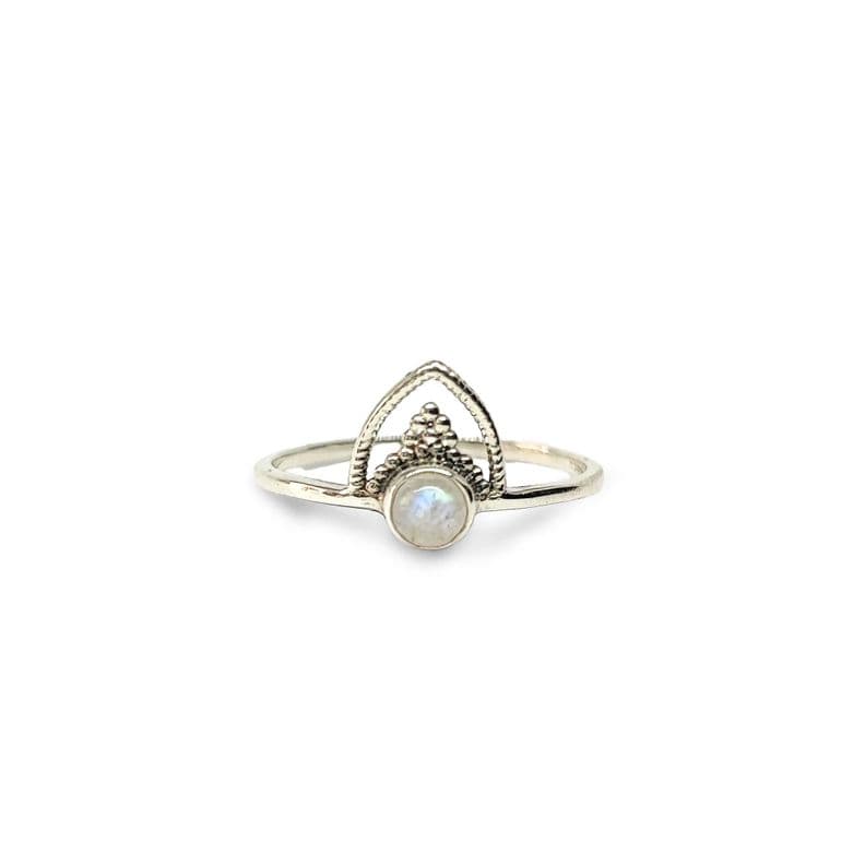 Anillo Prisha Piedra Luna Plata Fina 925 #19