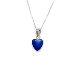 Collar Corazon Lapislazuli Plata Fina 925