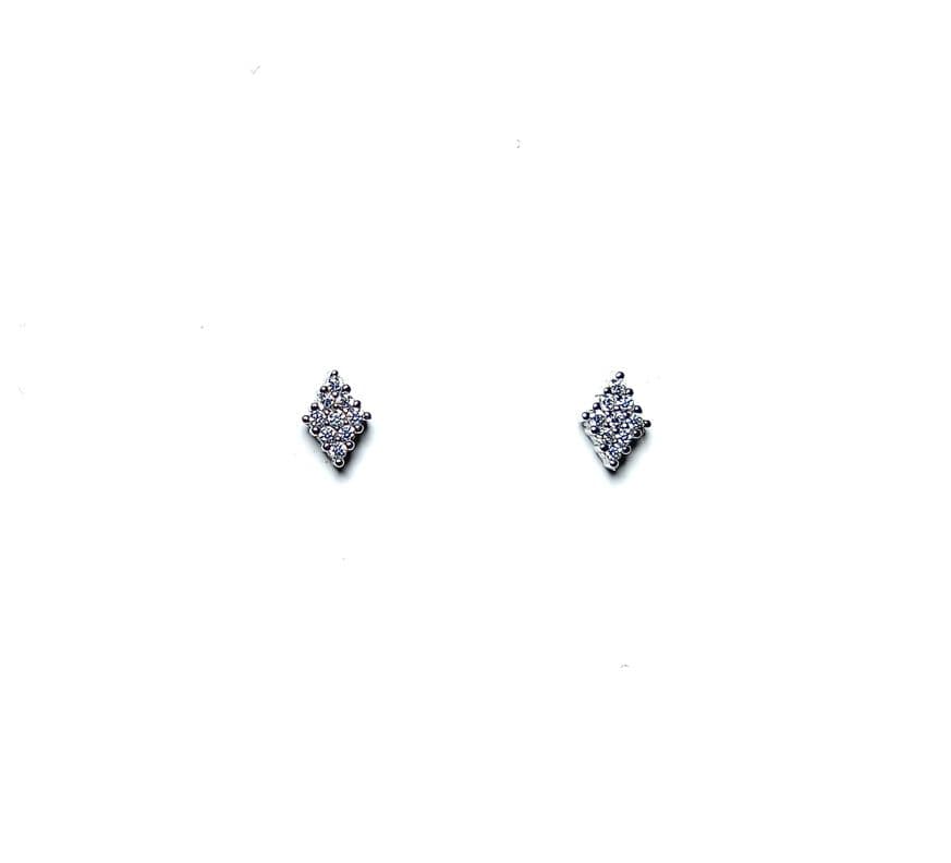 Aros Circon Rombo Plata Fina 925
