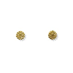 Aros Bebe Flor Micro Circones Enchapado Oro 18K Dorado