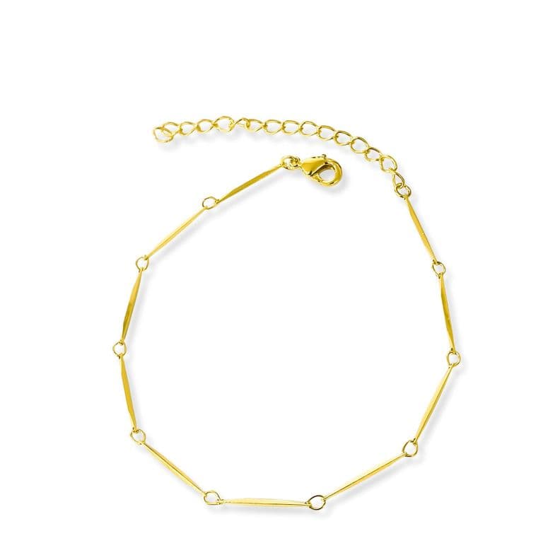 Pulsera Palito Facetado Enchapado Oro 18K