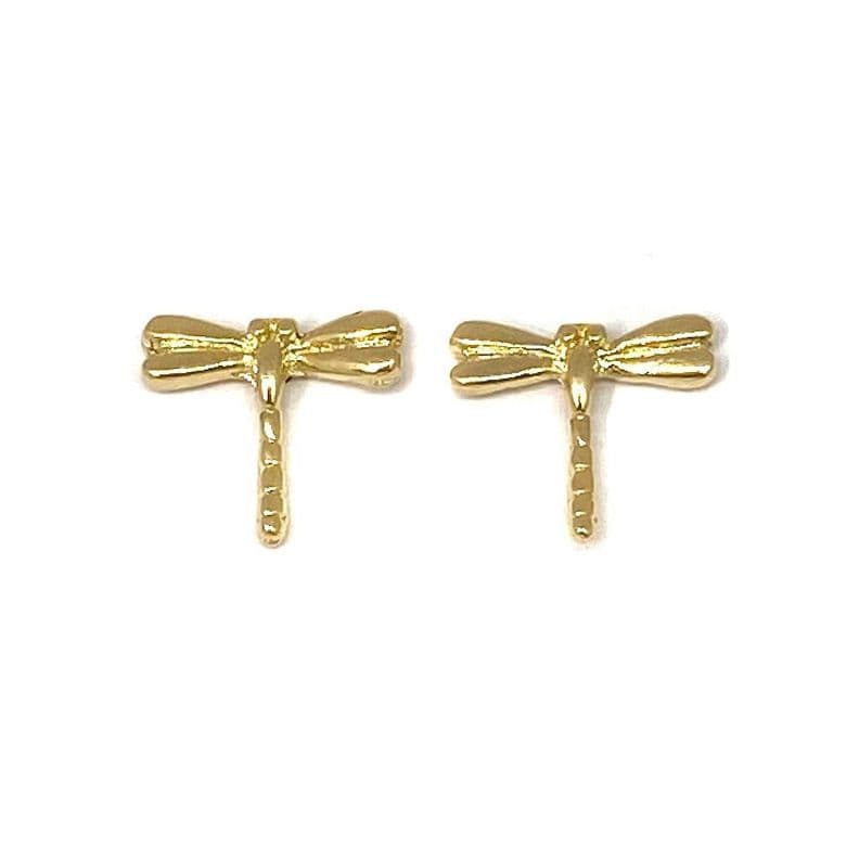 Aros Libelula Fina Enchapado Oro 18Ka