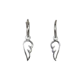 Aros Argolla Ala Calada Colgante Plata Fina 925
