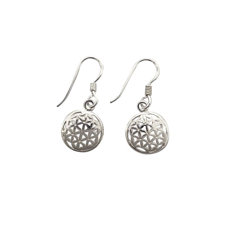 Aros Flor De La Vida Gancho Plata Fina 925