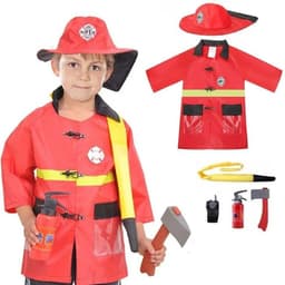 Disfraz y Accesorios Bombero Traje Rojo