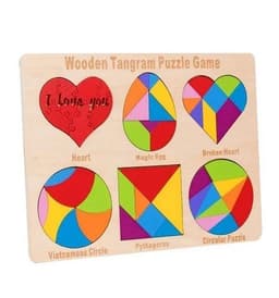 Juego Didactico Madera Puzzles Tangramas 6 en 1