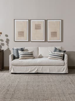 Sofa Helga Listado 200 3 cuerpos Amoble Beige