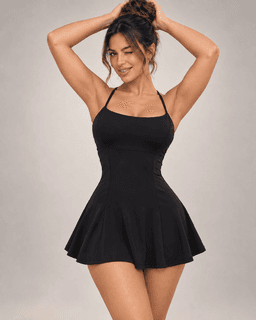 Vestido Deportivo Mujer con Short Interno y Tirantes Negro M