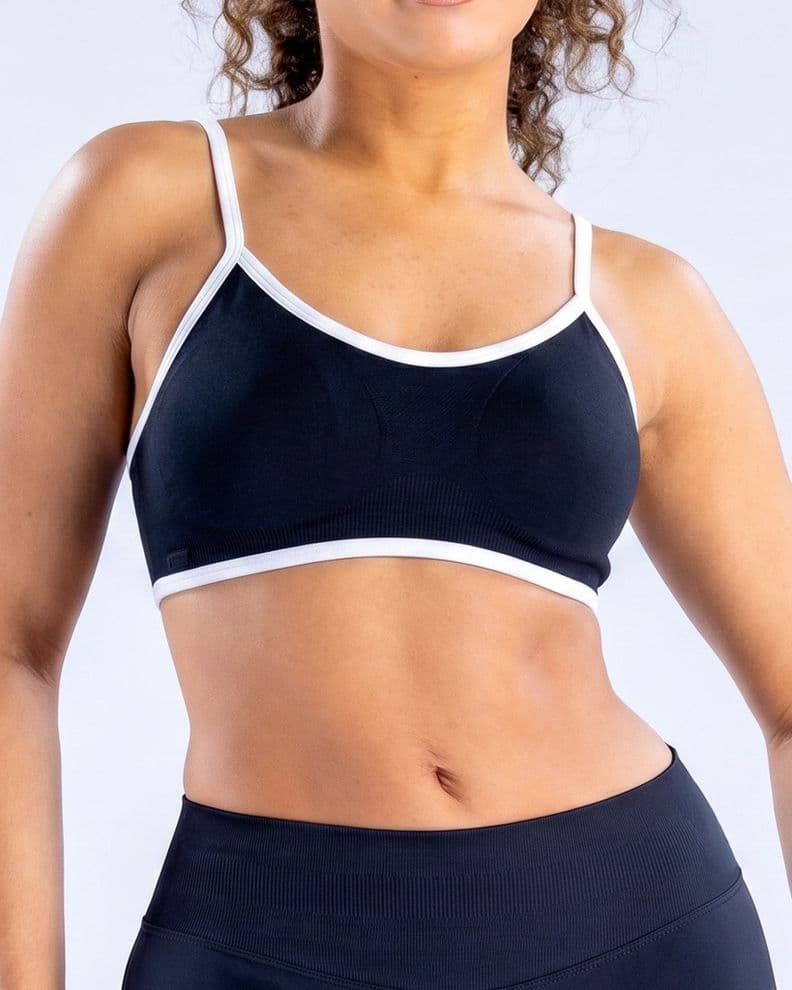 Peto Top Deportivo Seamless Bicolor Mujer Fitness Negro M-L