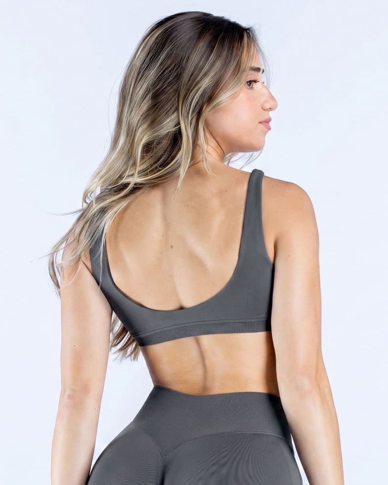 Sosten Peto Dfyne Impact Top Deportivo Cuello V Gym Mujer Gris S-M