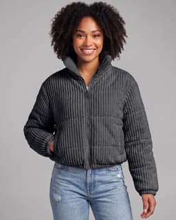 Chaqueta Puffer Cotele Mujer Corta Abrigo Invierno Termica Negro L-XL