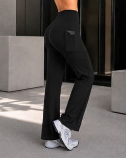 Pantalon Palazzo Mujer Tiro Alto Con Bolsillos Wide Leg Negro L