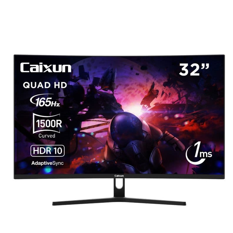 Monitor Gamer Curvo Caixun 32" QHD VA 1500R 165Hz HDMI DP USB 1ms C32C3Q