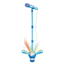 Juguete Microfono Karaoke Pedestal Luces MP3 Azul Infantil