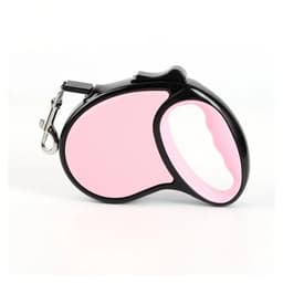 Cuerda Retractil 5M Flexible Paseo De Perro Cachorro Rosado