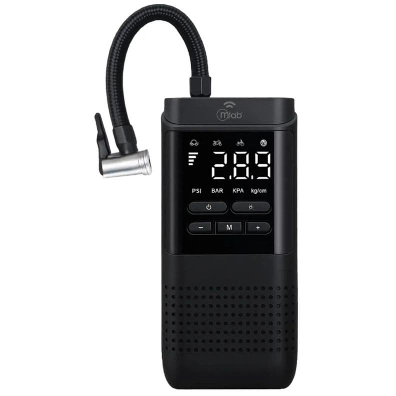 Compresor De Aire Portatil Neumaticos Digital Recargable 9652 Negro