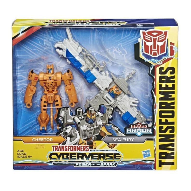 Juguete Figura Cheetor 3 En 1 Transformers 13cm Cyberverse Naranjo