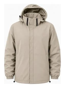 Chaqueta Cortaviento Mujer Con Capucha Bolsillos Con Cierre Beige S