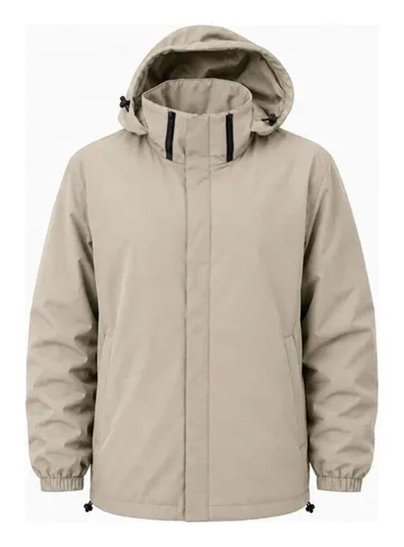 Chaqueta Cortaviento Mujer Con Capucha Bolsillos Con Cierre Beige S