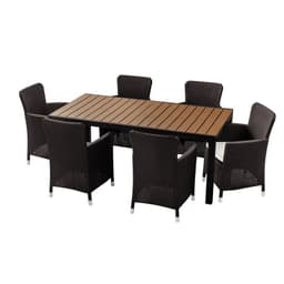 Juego Comedor 6 Puestos Capri Cafe Oscuro MQ QRubber