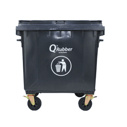Basurero Contenedor Basura 1100 lts negro QRubber