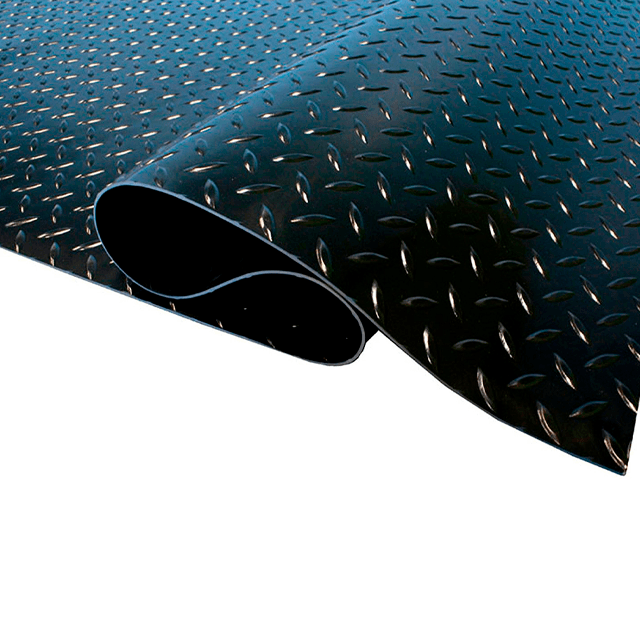 Piso de Goma Antideslizante Diamantado Negro 1x20mts QRubber