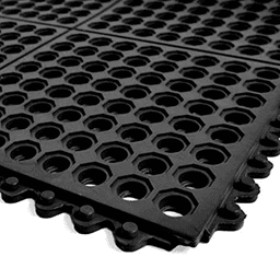 Piso Drenaje Con Union Orificio 90x90cm Qrubber Negro