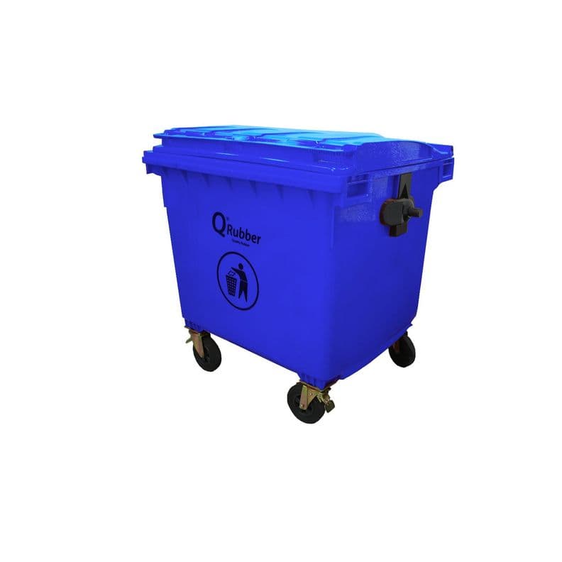 Basurero Contenedor Basura 1100 lts azul QRubber