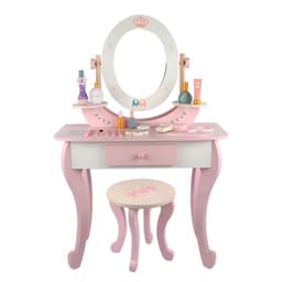 Tocador de madera para ninas Little Queen rosa
