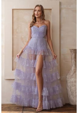 VESTIDO LARGO CLARA LILA L