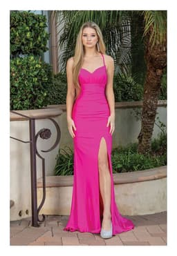 VESTIDO LARGO ISCHIA FUCSIA S