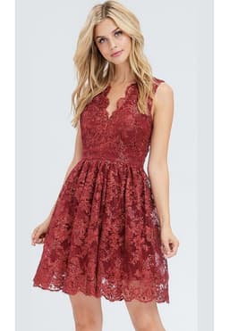 VESTIDO CORTO C9346 GRANATE M
