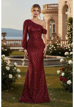 VESTIDO LARGO FONTAINBLEAU BURDEO L