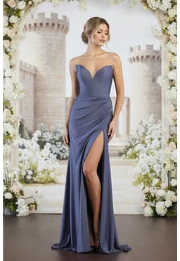 VESTIDO LARGO BELLAGIO CELESTE S
