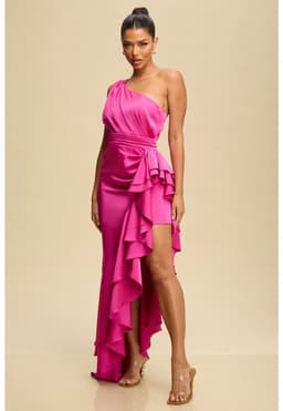 VESTIDO LARGO ANDALUCIA FUCSIA M