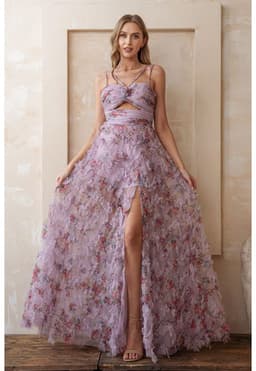 VESTIDO LARGO LAVANDA Lila XL