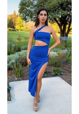 VESTIDO DE FIESTA L858069 AZUL REY S