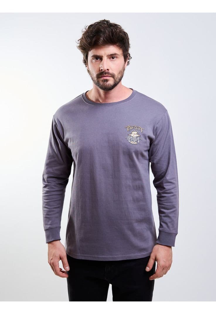 Polera ML Seaborn Gris Hombre Rip Curl L