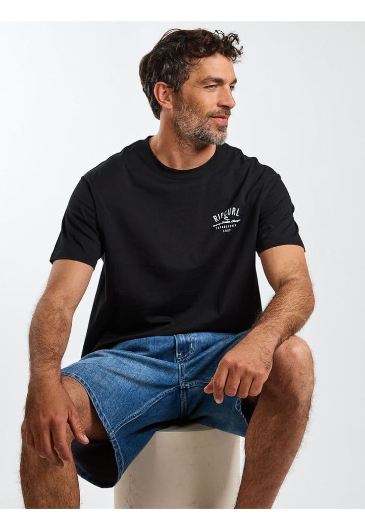 Polera MC Swell Negro Hombre Rip Curl XL