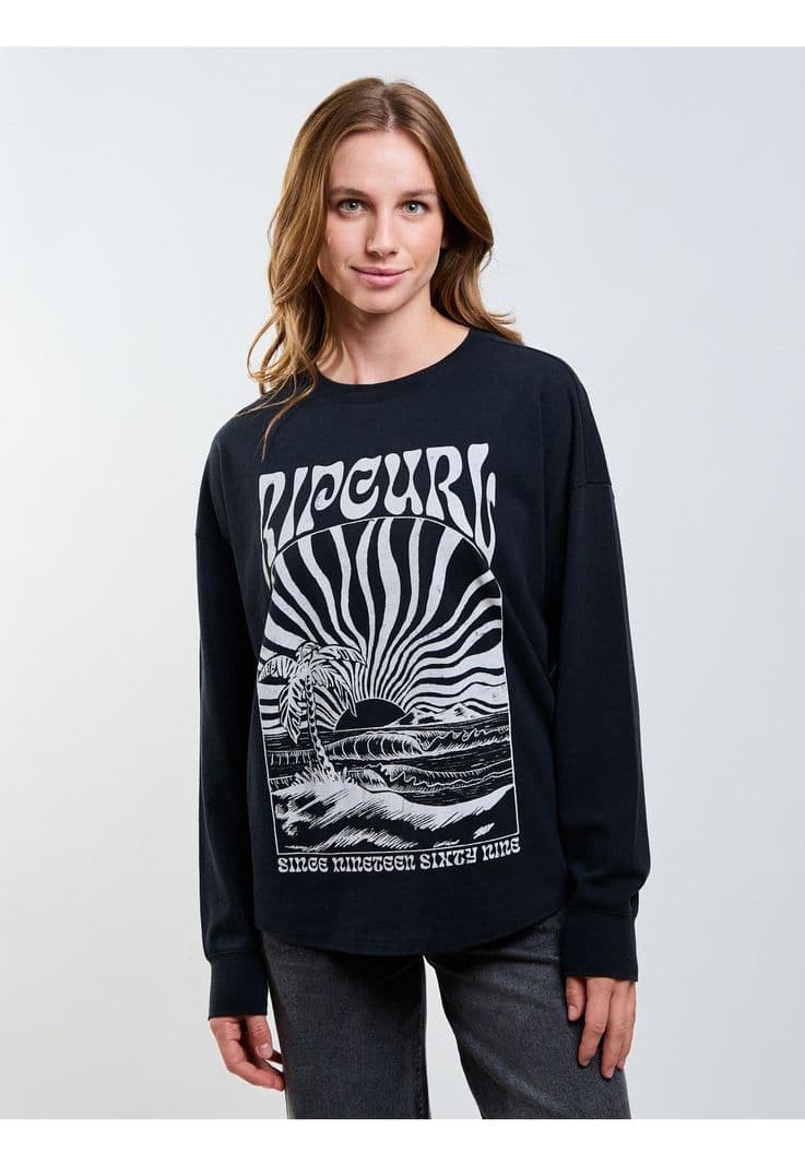 Polera ML Swell Negro Mujer Rip Curl XS