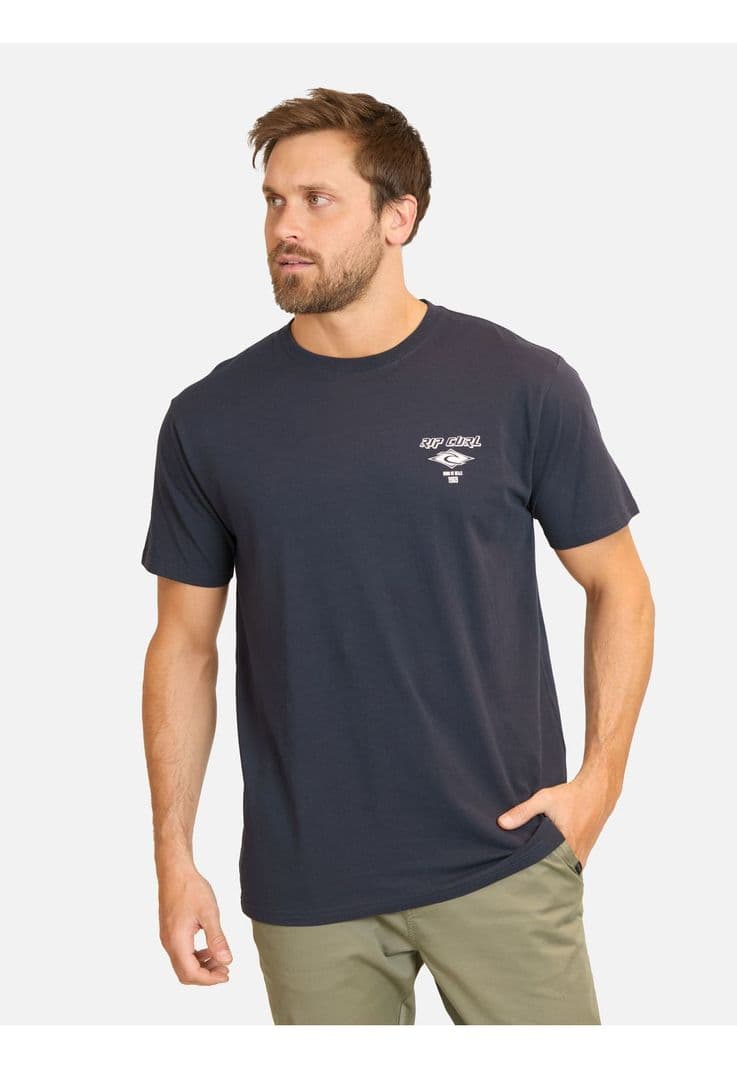 Polera MC Fadeout Essential Azul Hombre Rip Curl M