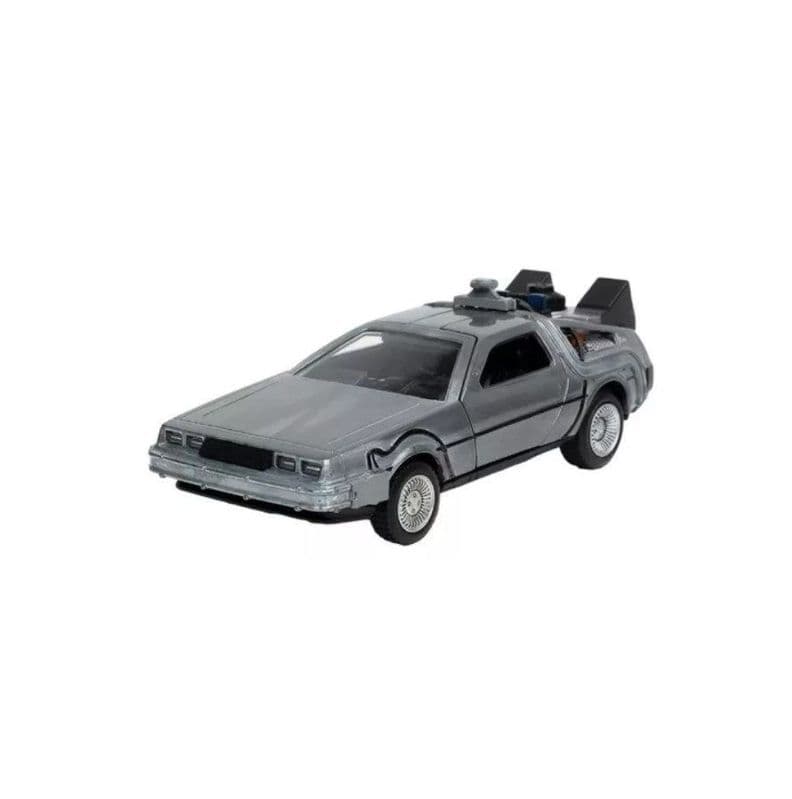 Automovil Delorean Volver Al Futuro Parte 1 Jada Escala 1:32 Plateado Metalico