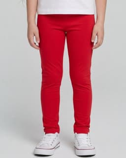 Calza Nina Algodon Lisa Rojo 4
